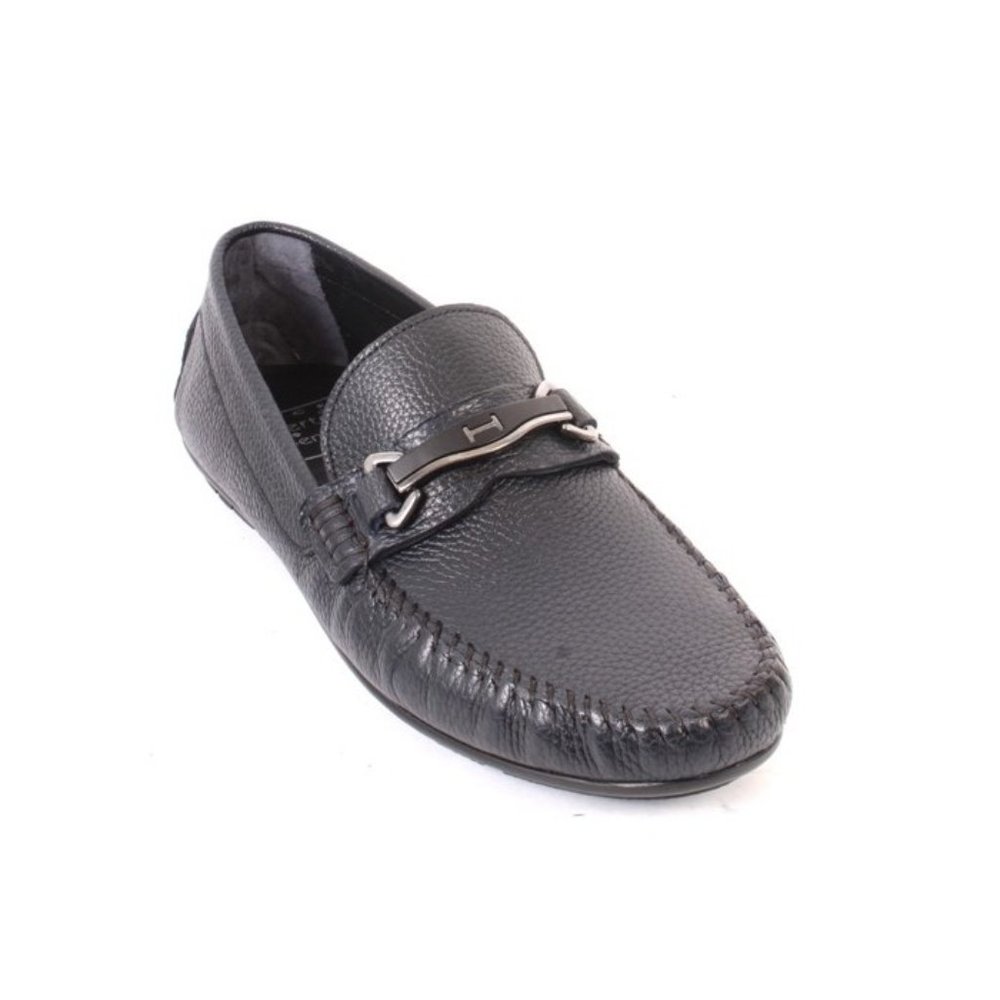 ROBERTO SERPENTINI 54400a Navy Leather Moccasins Loafers Shoes